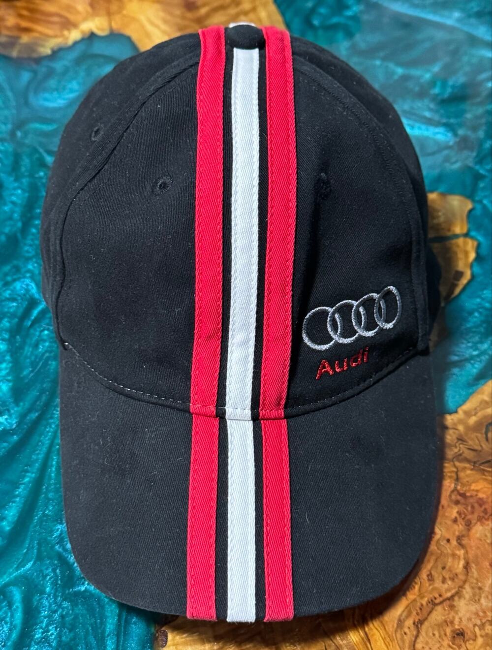 AUDI Black W/ Red stripes L / XL Hat Cap